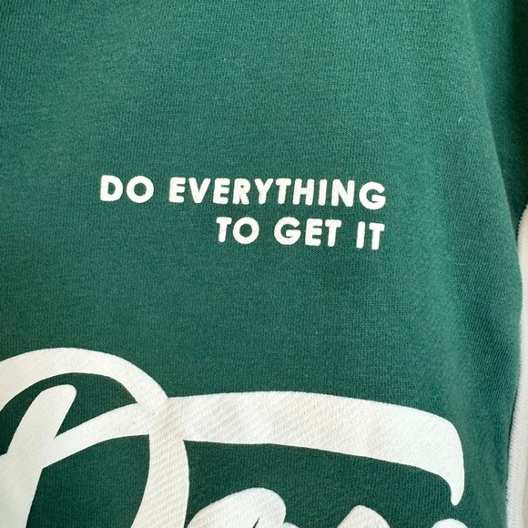 Bershka Match Day Varsity Jacket. Green, cream and White. Size L - Picture 6 of 14